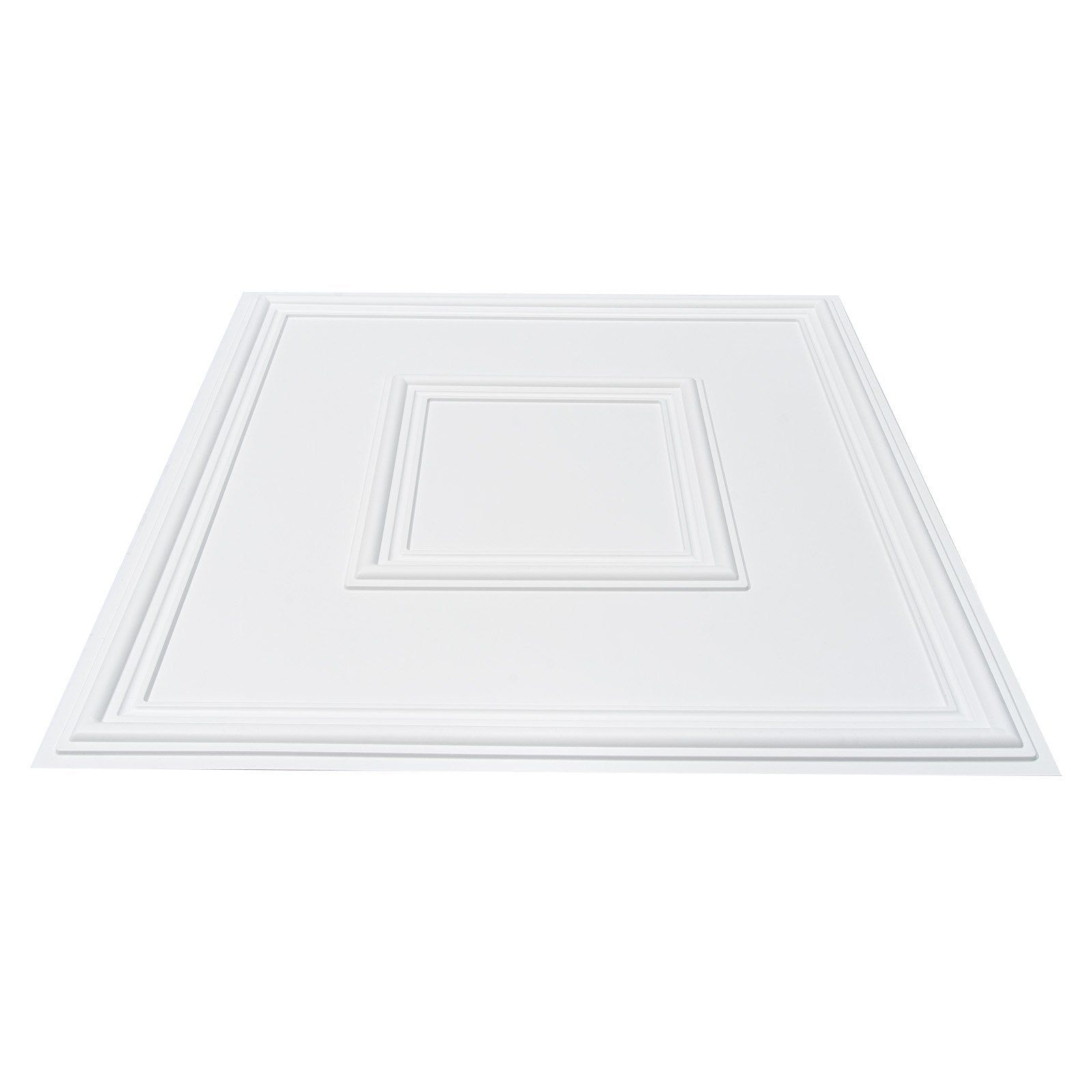 Ceiling Tiles 12-Pack | 24x24" PVC Glue-Up Panels | White Geometric