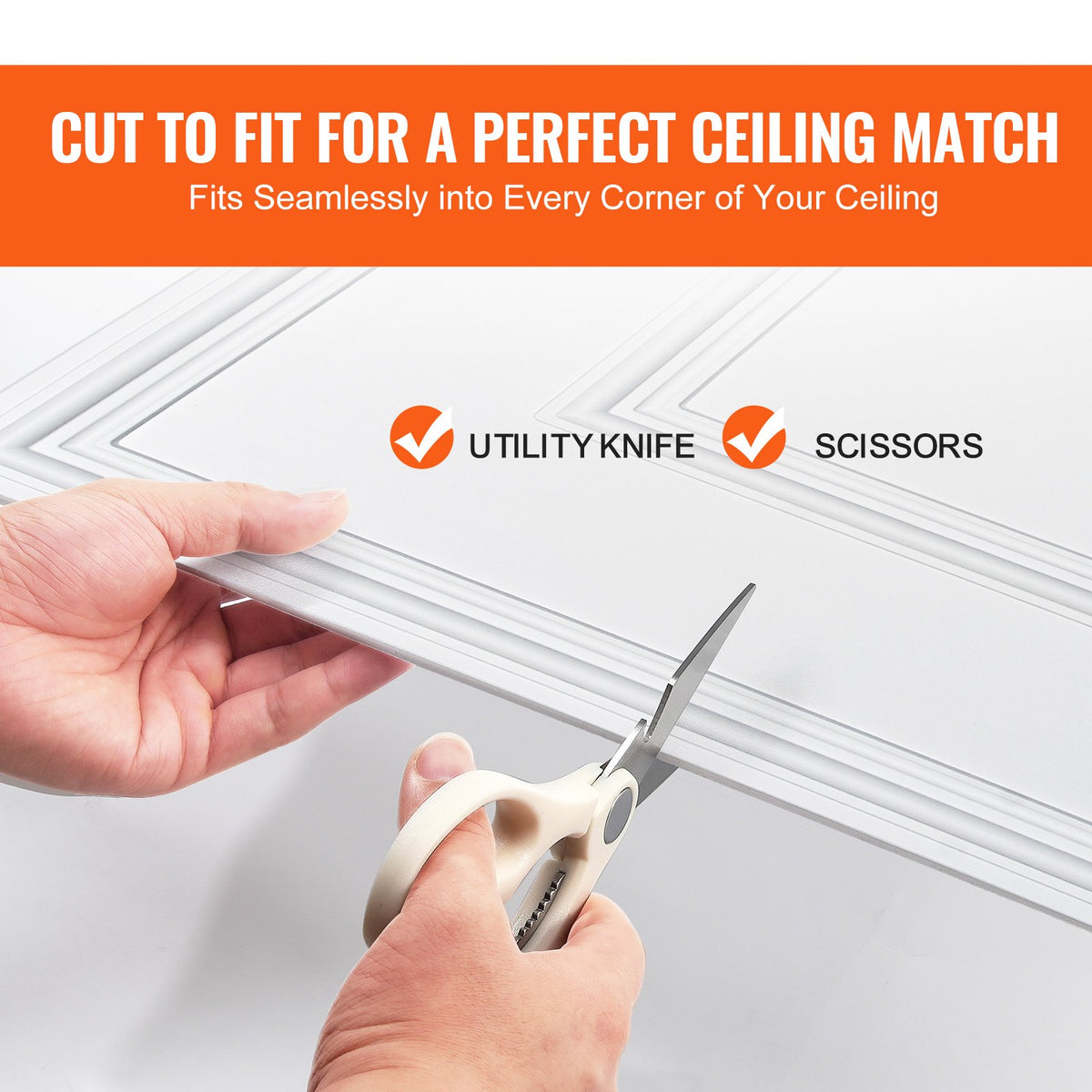 Ceiling Tiles 12-Pack | 24x24" PVC Glue-Up Panels | White Geometric