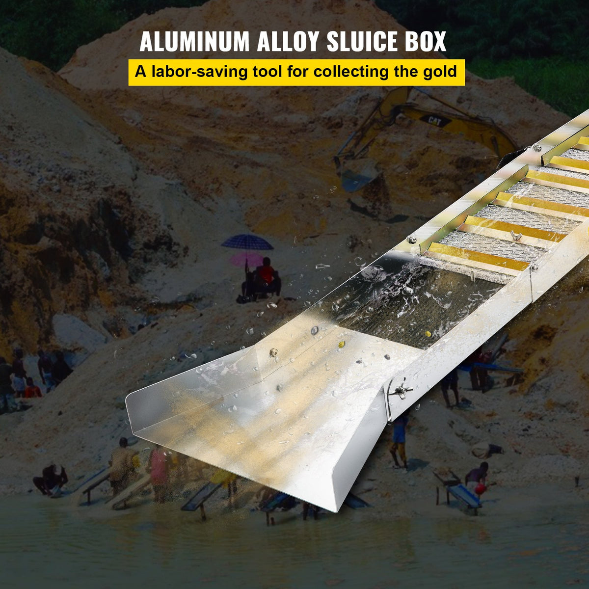 Folding Sluice Box 50" | Lightweight Gold Prospecting Box with Miner's Moss