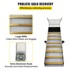 Folding Sluice Box 50" | Lightweight Gold Prospecting Box with Miner's Moss