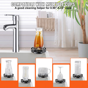 Glass Rinser | 10-Hole 360° Rotating Cup Washer with ABS Holder