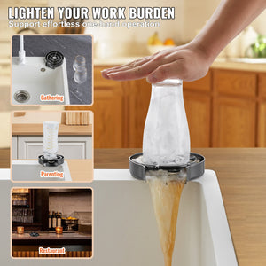 Glass Rinser | 10-Hole 360° Rotating Cup Washer with ABS Holder