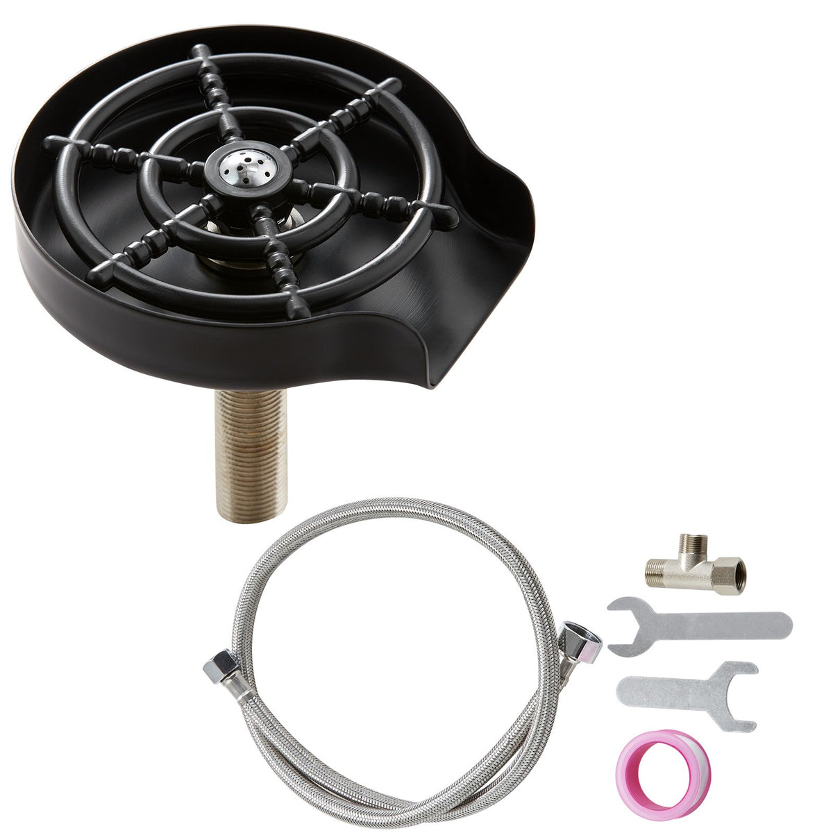 Glass Rinser | 10-Hole 360° Rotating Cup Washer with ABS Holder