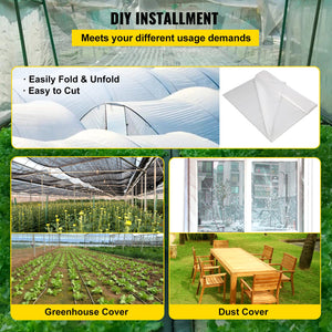 Greenhouse Film 24x100ft | 6 Mil Clear Polyethylene Sheeting | UV Proof Greenhouse Plastic Cover | For Gardening, Farming & Agriculture