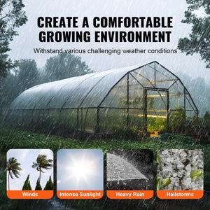 Greenhouse Film | 7.6x7.6m Clear Polyethylene 6 Mil | UV-Resistant Plastic Sheeting for Gardening & Agriculture