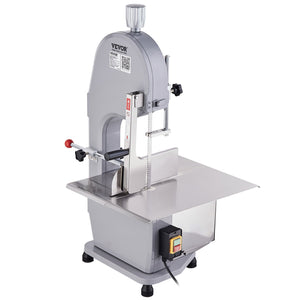 Commercial Meat Bandsaw 1500W | Stainless Steel Bone Saw | Adjustable 4mm-200mm Thickness | 6 Blades