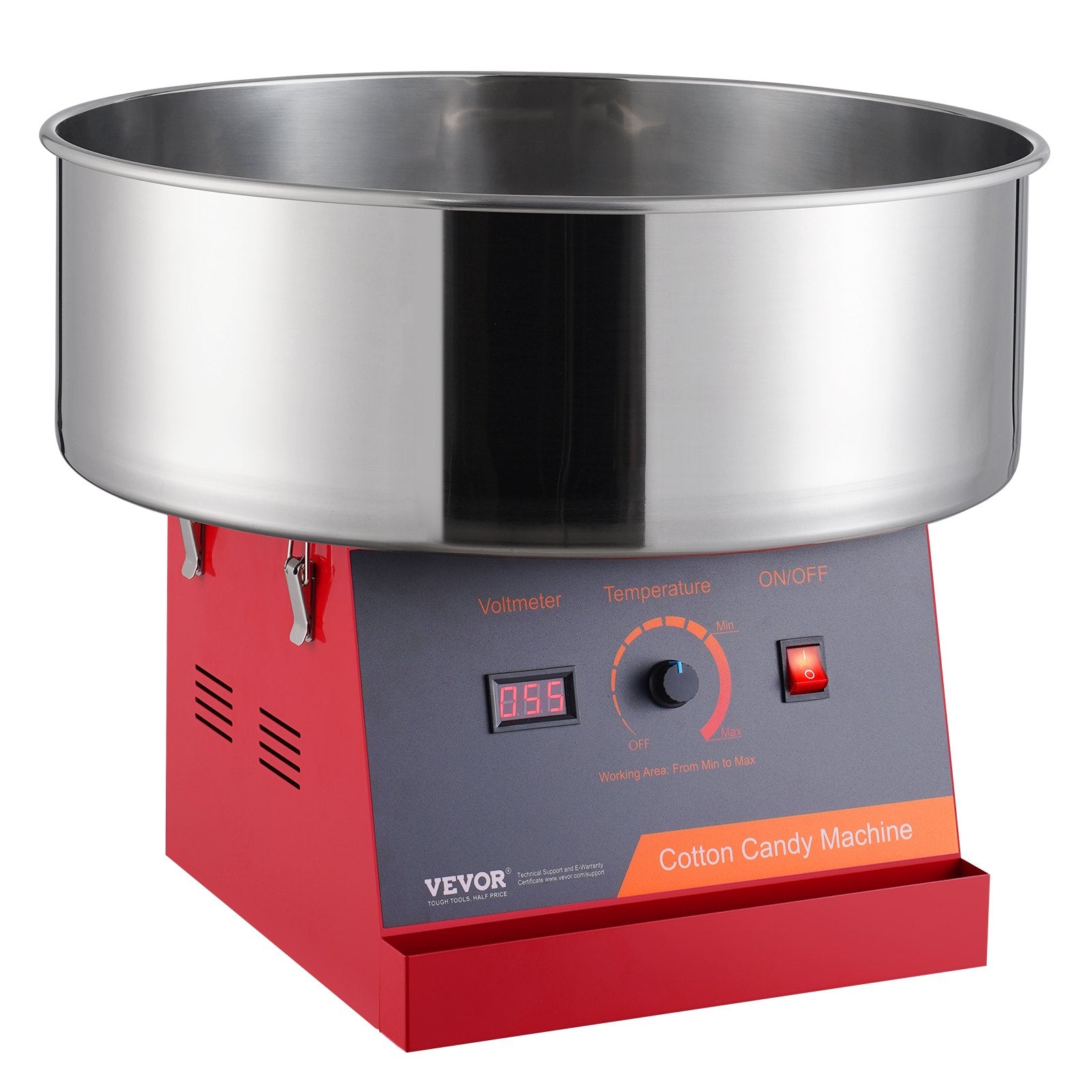 Cotton Candy Machine | 1000W Commercial Candy Floss Maker with Bowl & Scoop | Home & Party Use – Red