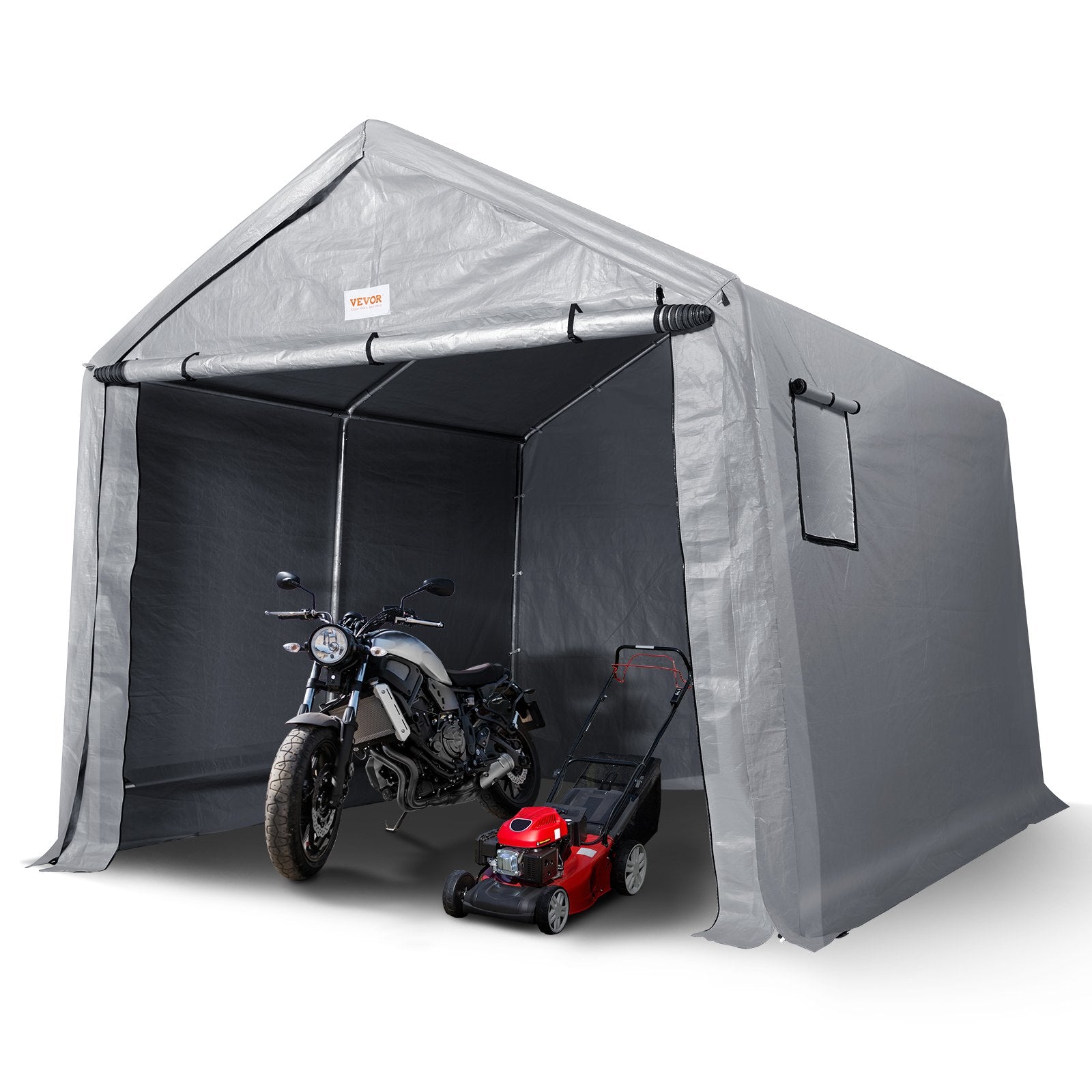 Storage Shelter | 7x12x7.36ft Portable Garage Shed with Zipper Door