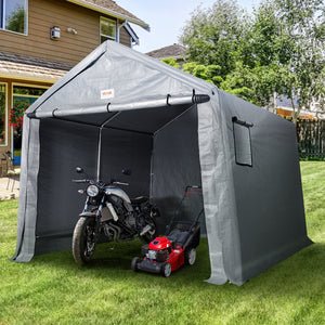 Storage Shelter | 7x12x7.36ft Portable Garage Shed with Zipper Door