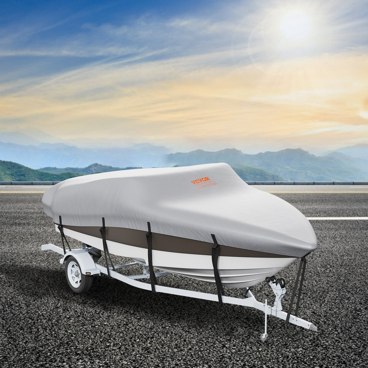 Boat Cover | 600D Waterproof for 23–24ft V-Hull & Tri-Hull Runabout