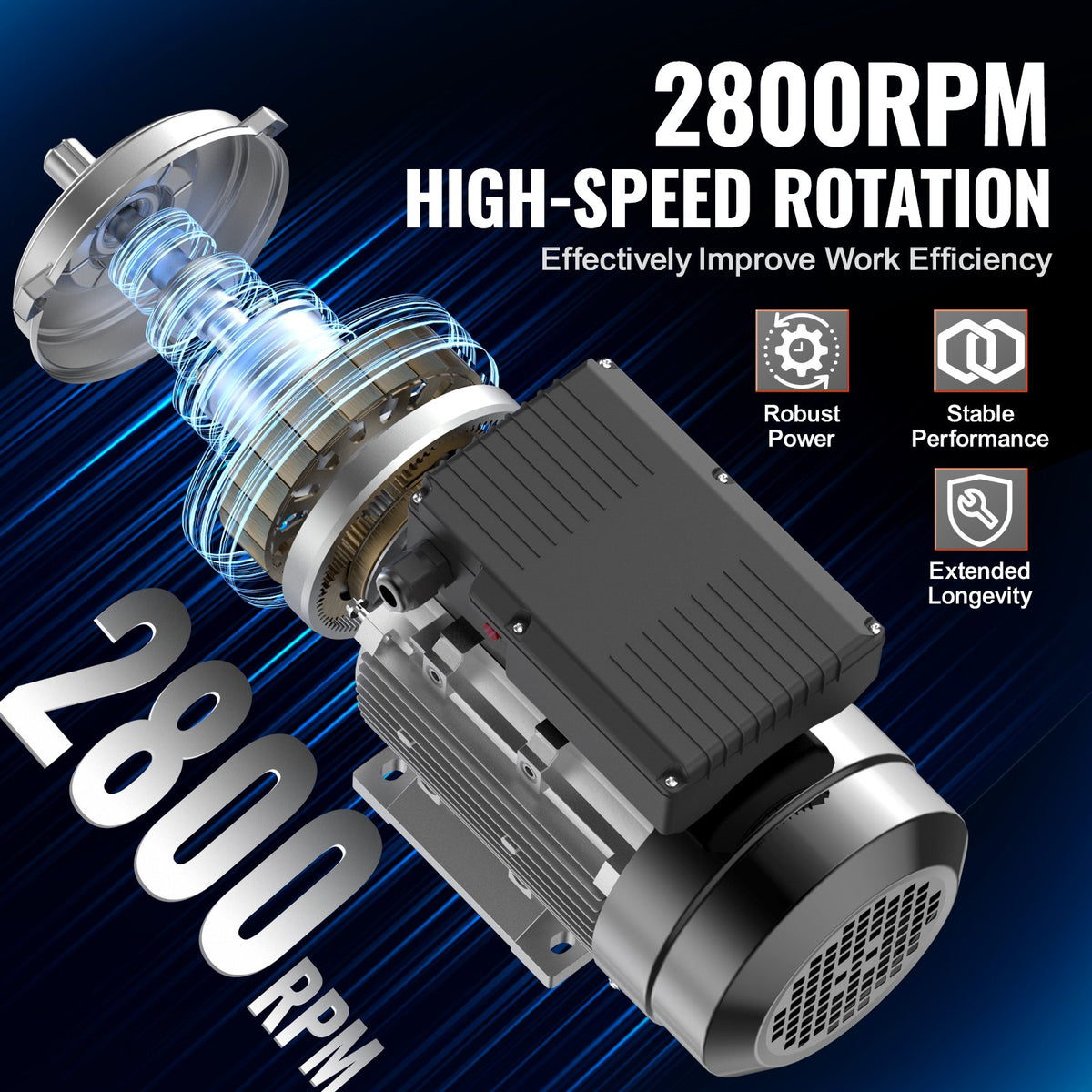 Electric Motor 2.2KW 2800RPM | Single Phase AC Motor | 24mm Shaft | CW/CCW Rotation | For Agricultural & Industrial Equipment