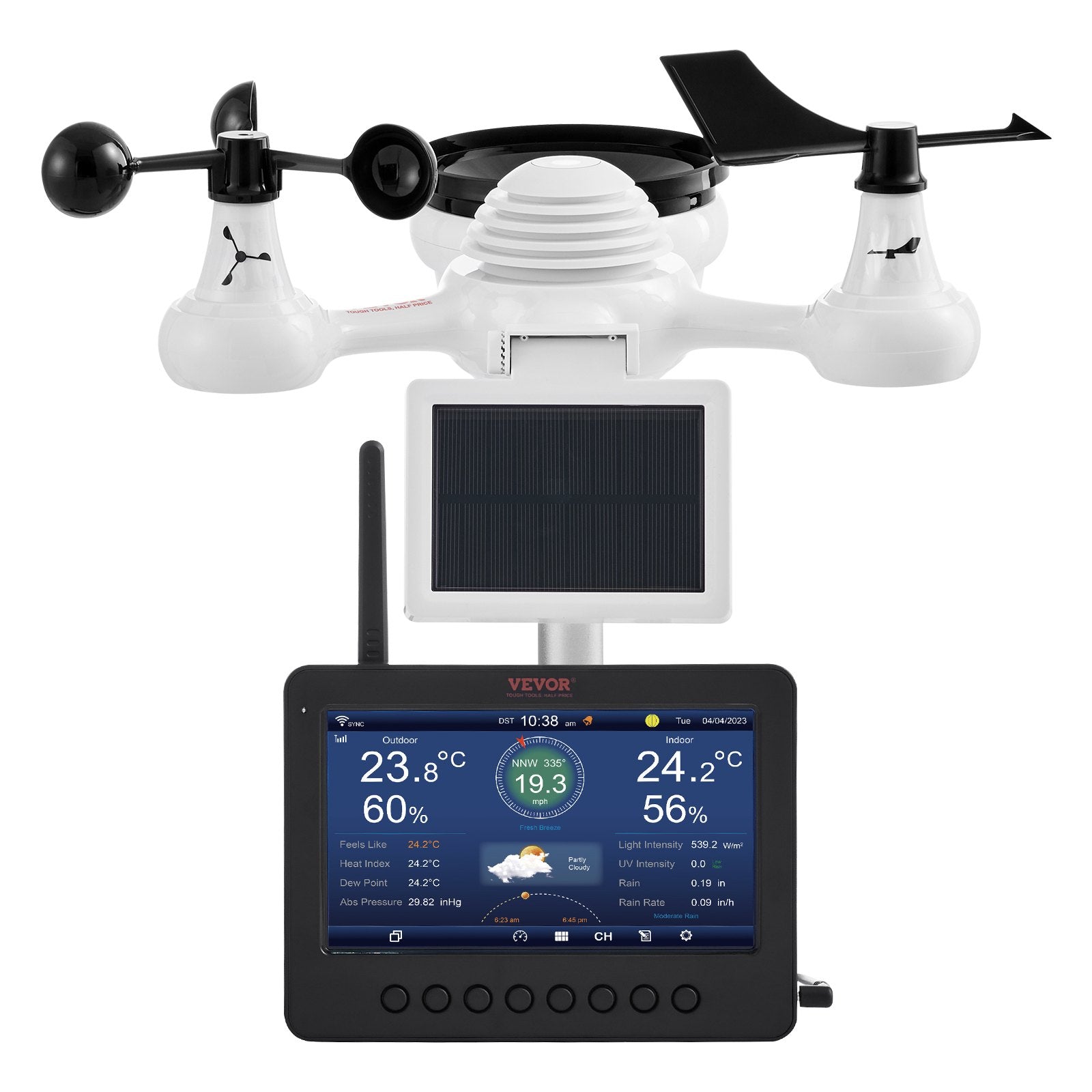 Wi-Fi Weather Station | 7-in-1 with 177.8mm TFT Display & Outdoor Wireless Sensor