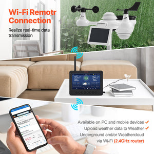 Wi-Fi Weather Station | 7-in-1 with 177.8mm TFT Display & Outdoor Wireless Sensor