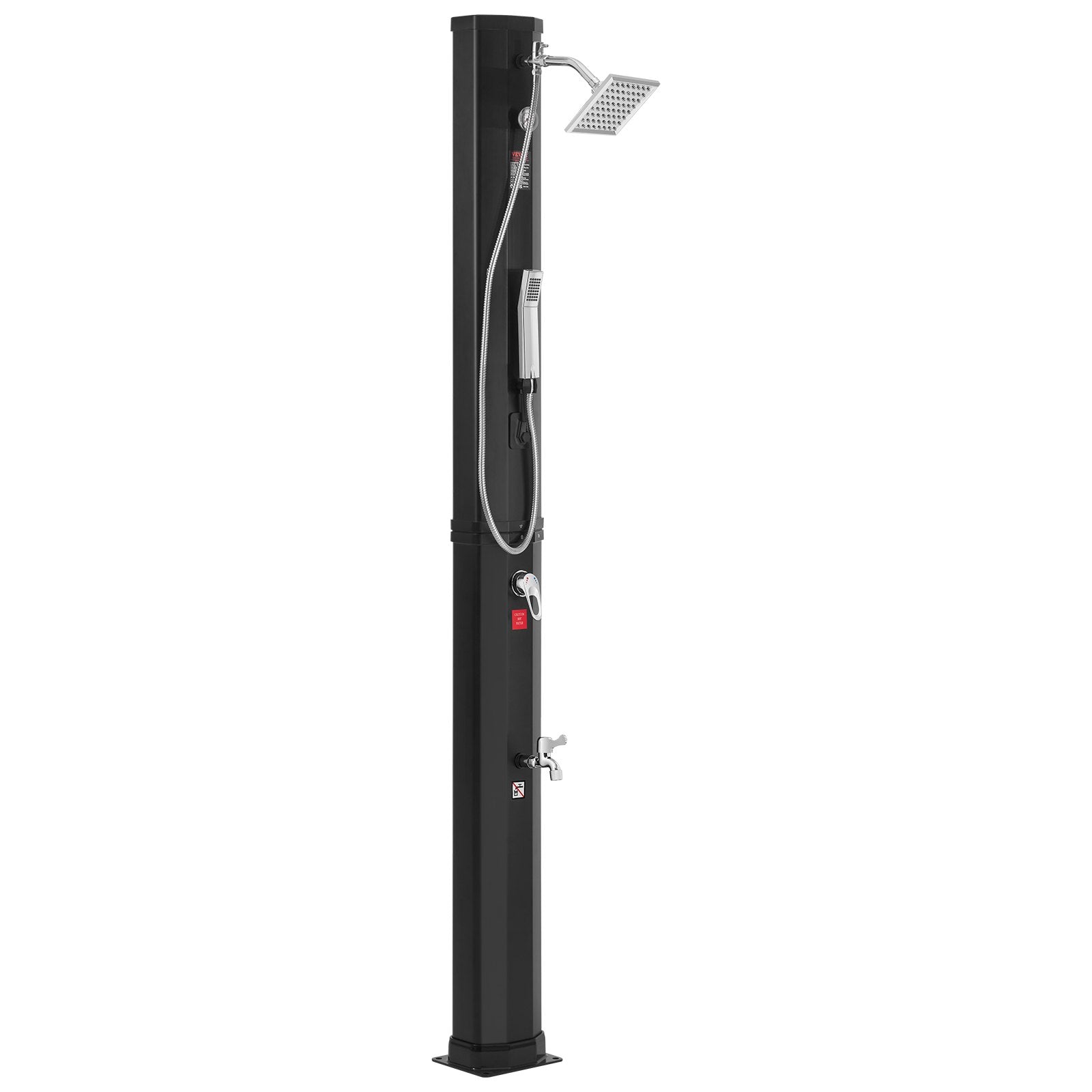 Outdoor Solar Heated Shower 40L | Poolside Kit with Overhead & Foot Shower Tap | Fast Assembly | For Backyard, Pool & Beach