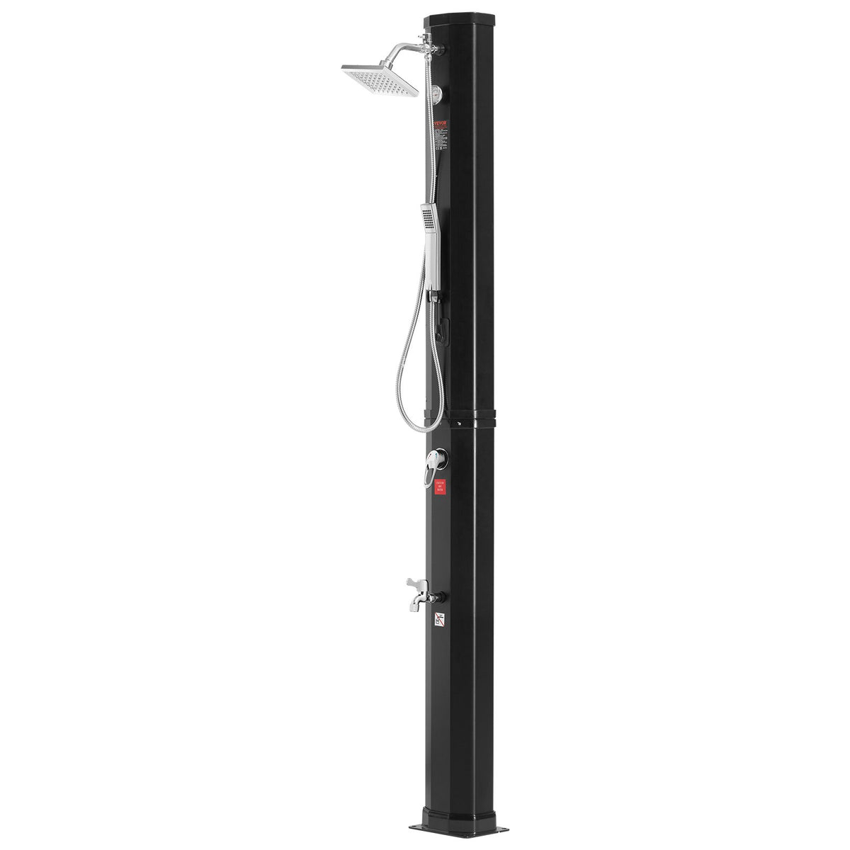 Outdoor Solar Heated Shower 40L | Poolside Kit with Overhead & Foot Shower Tap | Fast Assembly | For Backyard, Pool & Beach