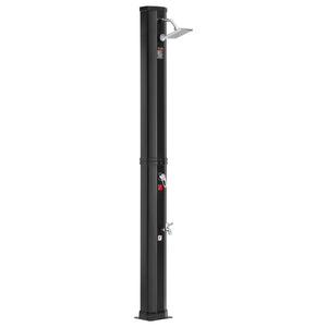 Outdoor Solar Heated Shower 35L | Poolside Shower Kit with Overhead & Foot Tap | Fast Assembly with Pre-Drilled Holes | For Backyard, Pool & Beach