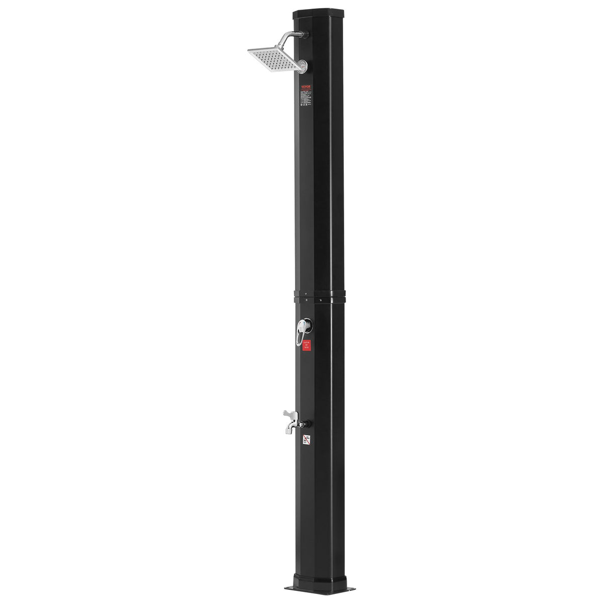 Outdoor Solar Heated Shower 35L | Poolside Shower Kit with Overhead & Foot Tap | Fast Assembly with Pre-Drilled Holes | For Backyard, Pool & Beach