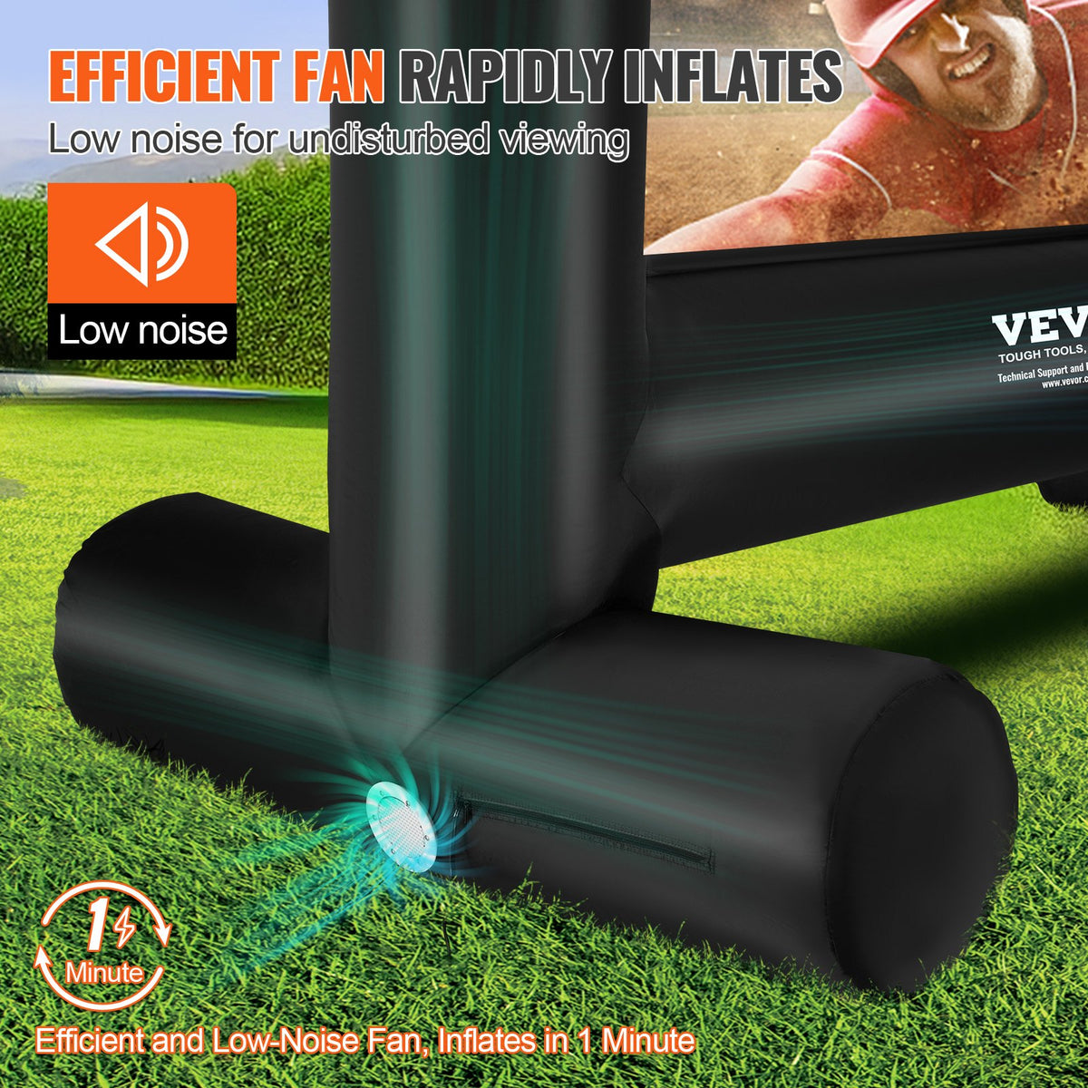 Inflatable Movie Screen | 14ft Outdoor Blow-Up Projector Screen with Blower & Carry Bag | Front/Rear Projection