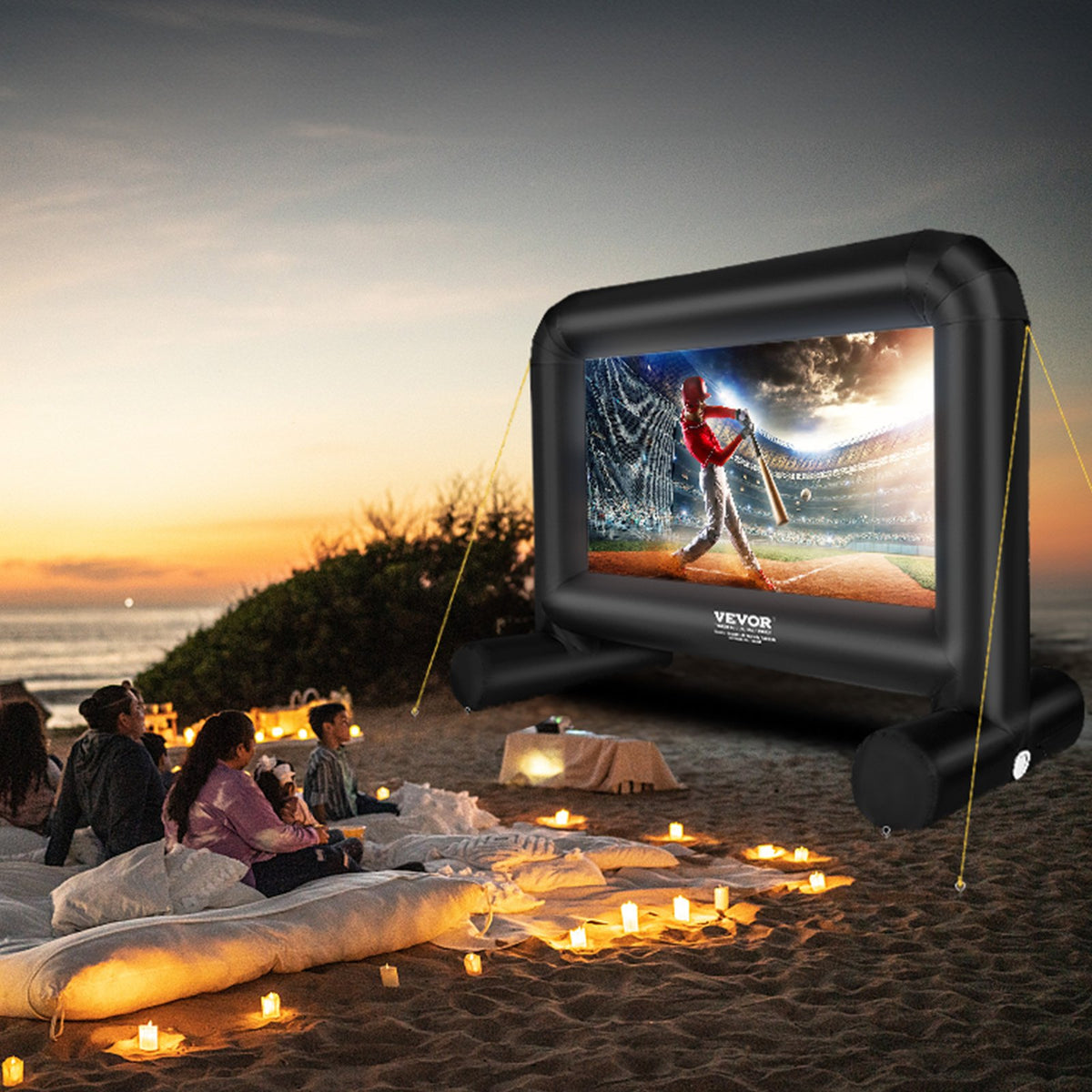 Inflatable Movie Screen | 14ft Outdoor Blow-Up Projector Screen with Blower & Carry Bag | Front/Rear Projection