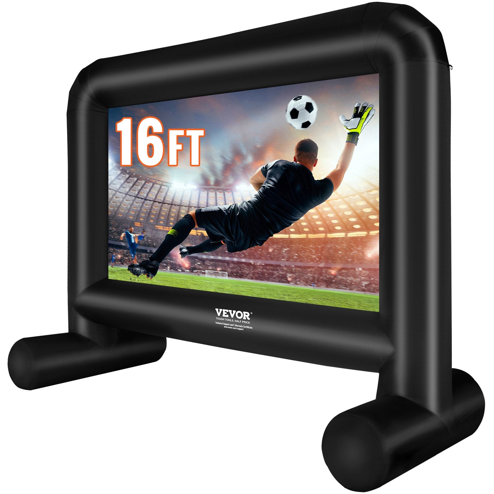 Inflatable Movie Screen | 16ft Outdoor Projector Screen | Front/Rear Projection with Blower & Bag