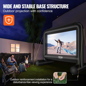 Inflatable Movie Screen | 16ft Outdoor Projector Screen | Front/Rear Projection with Blower & Bag