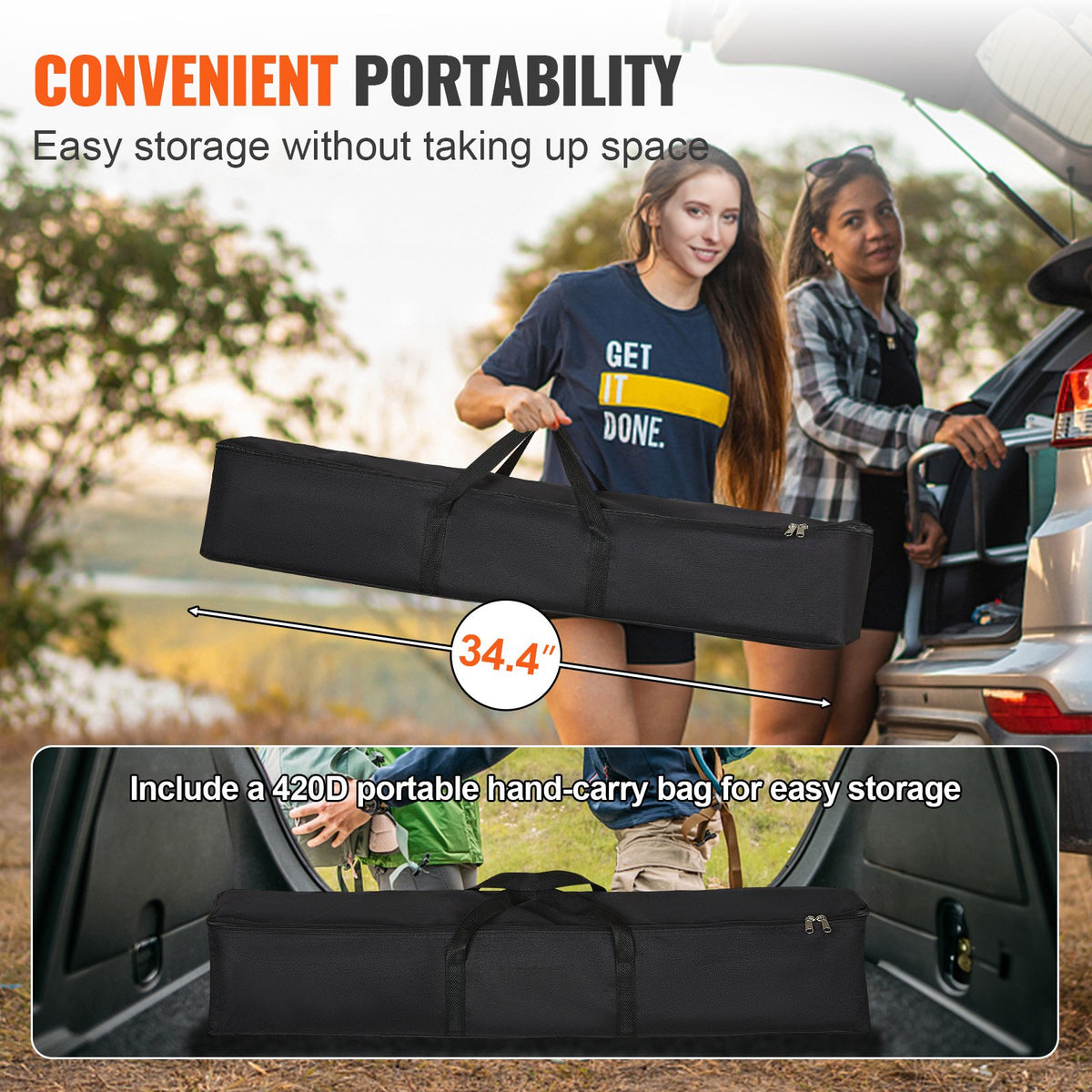 Projector Screen with Stand 150 Inch | 16:9 4K HD Wrinkle-Free Outdoor Movie Screen | Tripod Stand & Carry Bag Included