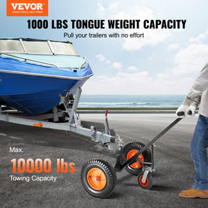 Adjustable Trailer Dolly | 1000lb Tongue Weight Capacity | 2" Ball, Pneumatic Tires, 19–26" Adjustable Height for RV, Boat, Trailer