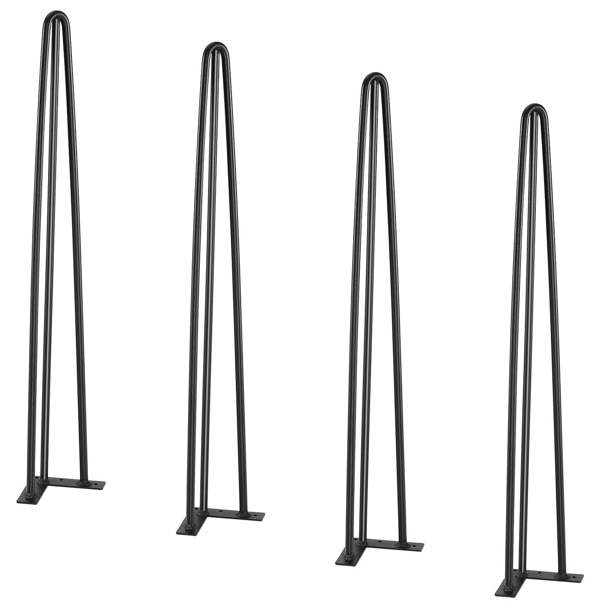 Hairpin Table Legs 0.7m | Set of 4 | 408kg Load Capacity | 3-Rod Solid Carbon Steel Black