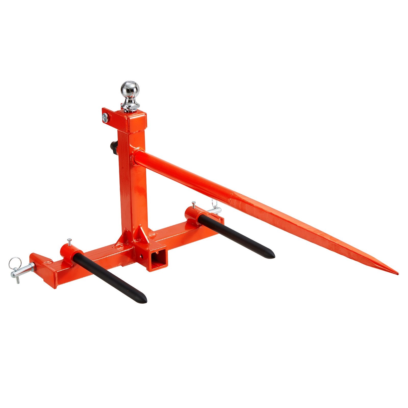 Hay Spear | 49" Bale Spike | 726kg Load | 3-Point Hitch Tractor Attachment with 2x 17.5" Stabilizer Spears