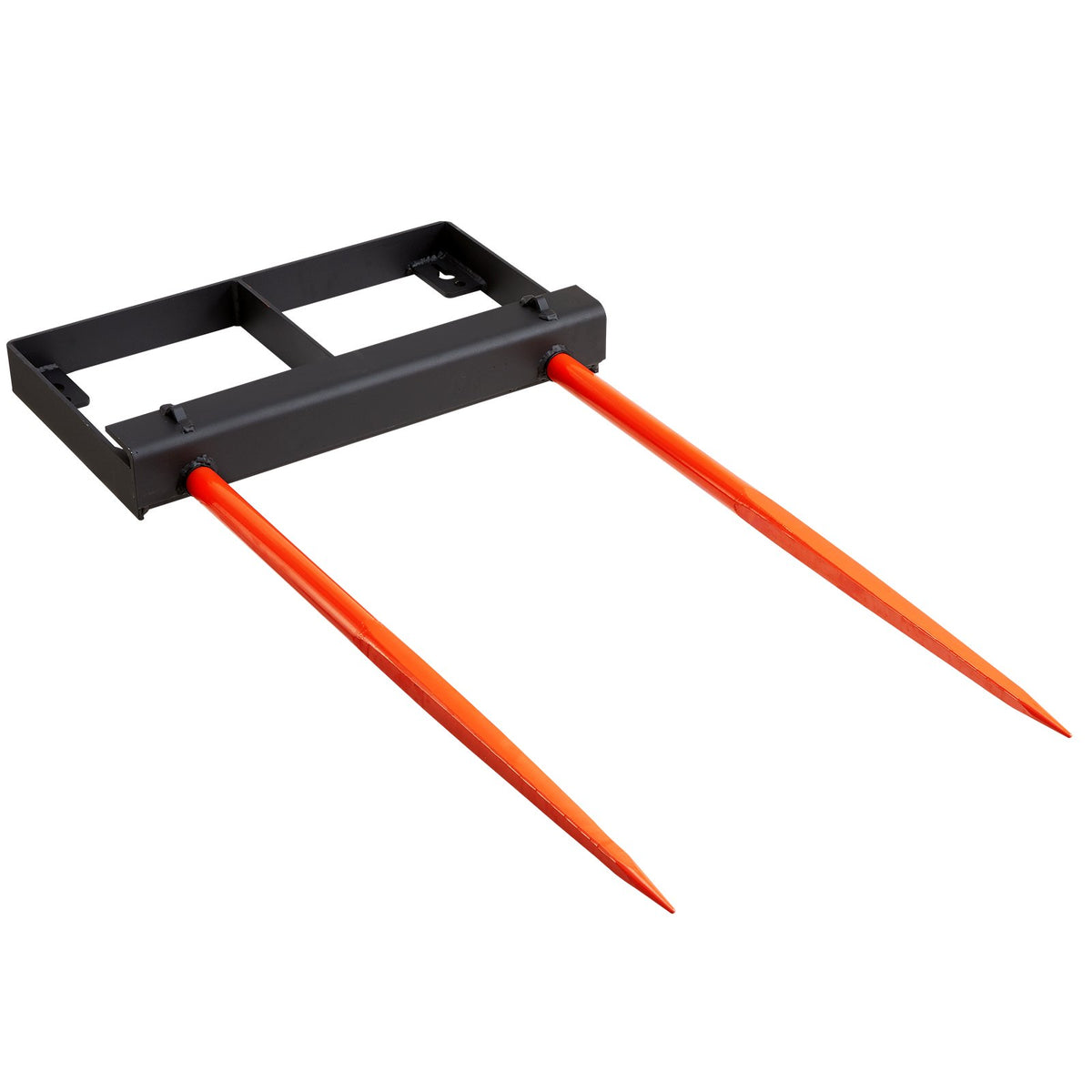 Hay Spear | 49" Bale Spike 1360kg Load | Skid Steer Tractor Bucket Attachment with 2x Stabilizers & 60" Chain