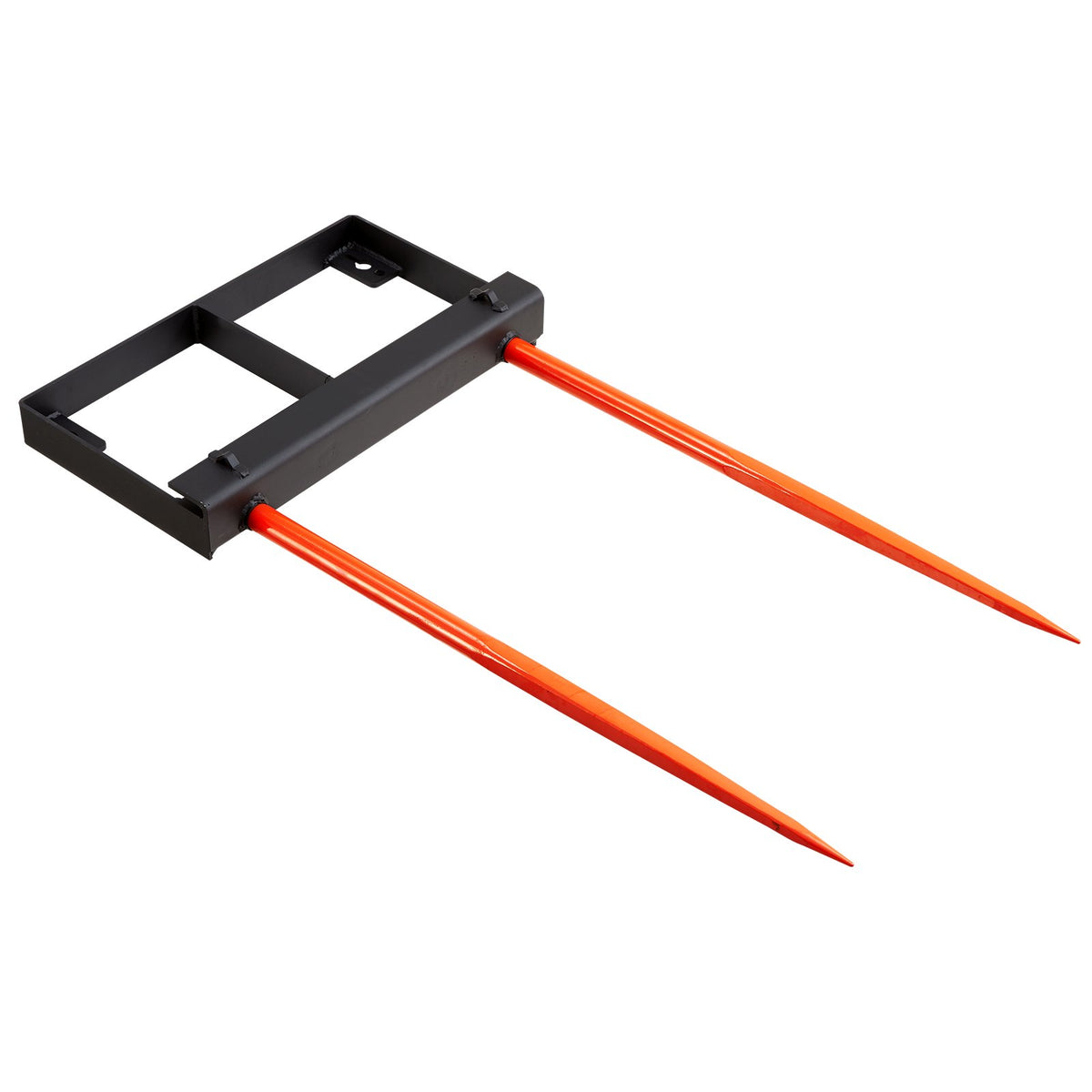 Hay Spear | 49" Bale Spike 1360kg Load | Skid Steer Tractor Bucket Attachment with 2x Stabilizers & 60" Chain