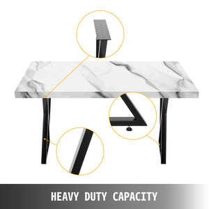 Metal Table Legs 28"x20" Zig-Zag | Heavy Duty Black Steel | Set of 2 DIY Furniture Legs