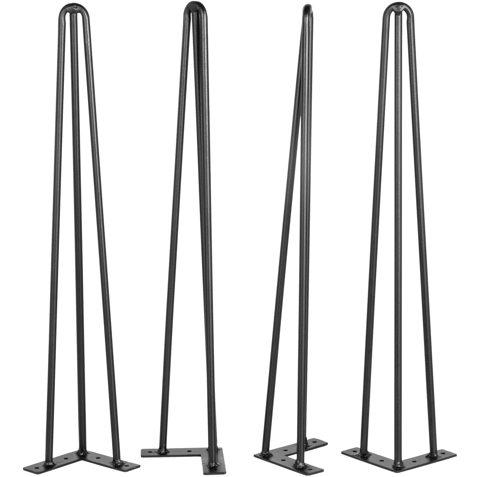 Hairpin Table Legs | Set of 4 Heavy Duty 16" 3-Rod Metal Legs