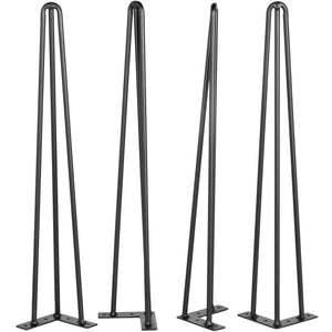 Hairpin Table Legs | Set of 4 Heavy Duty 16" 3-Rod Metal Legs