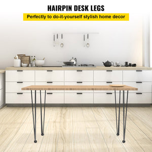 Hairpin Table Legs 36" | Set of 4 Heavy Duty 3-Rod Steel Legs for DIY Tables & Desks