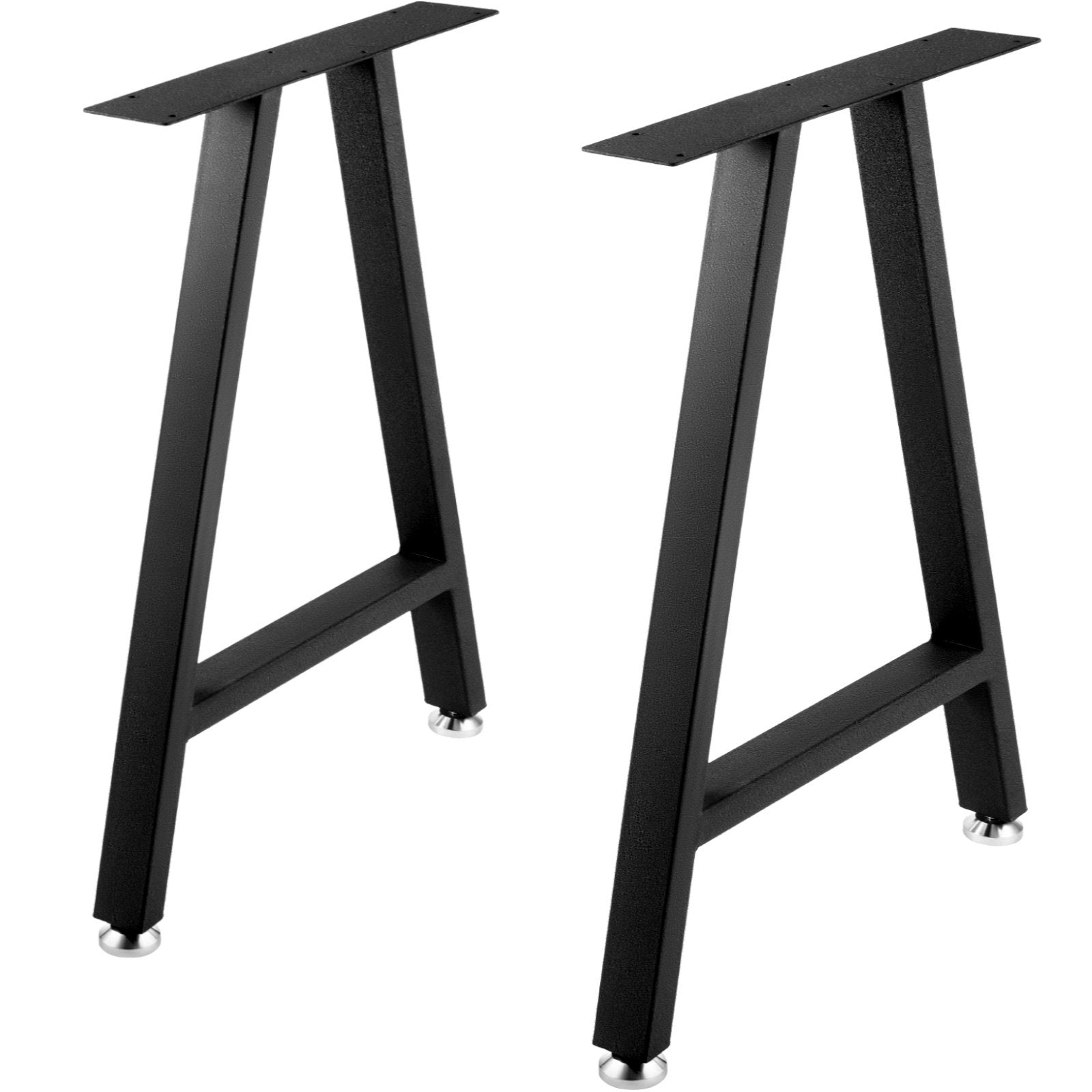 Metal Table Legs 28"x17.7" A-Frame | Heavy Duty Black Wrought Iron | Set of 2 with Floor Protectors