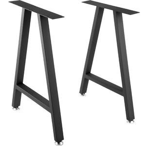 Metal Table Legs 28"x17.7" A-Frame | Heavy Duty Black Wrought Iron | Set of 2 with Floor Protectors