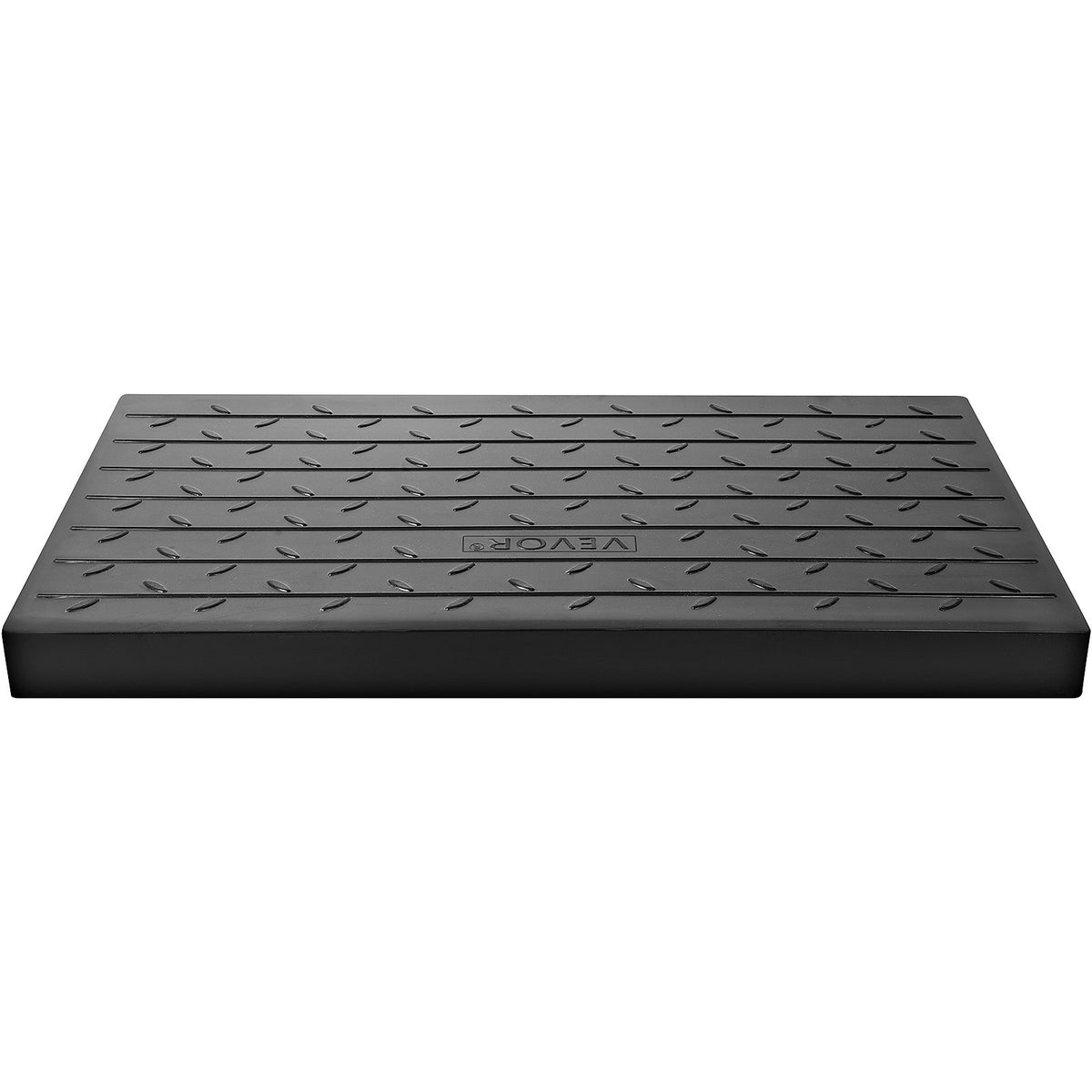 Rubber Threshold Ramp 4 Inch Rise | 3 Channel Cord Cover | Solid Rubber Doorway Entry Ramp | 2200lbs Load Capacity | Wheelchair & Scooter Access Ramp