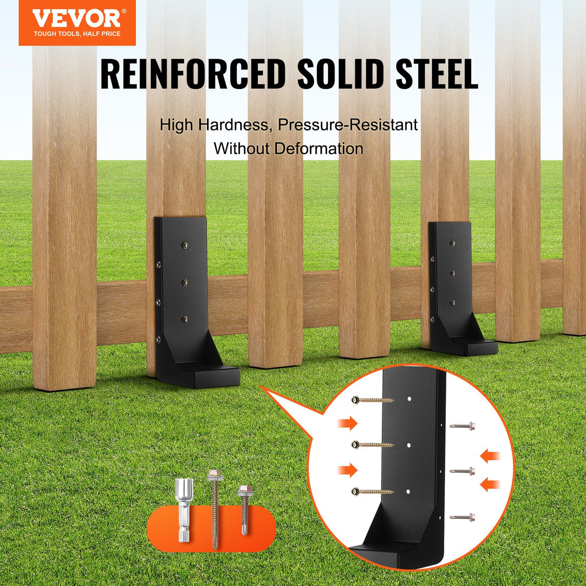 Fence Post Anchor Repair Kit | 6-Pack Inner Stakes for Fence Repair