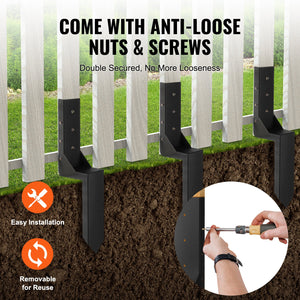 Fence Post Anchor Repair Kit | 6-Pack Inner Stakes for Fence Repair