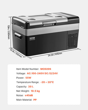 Car Refrigerator Freezer | 20L Single Zone Portable Compressor Fridge