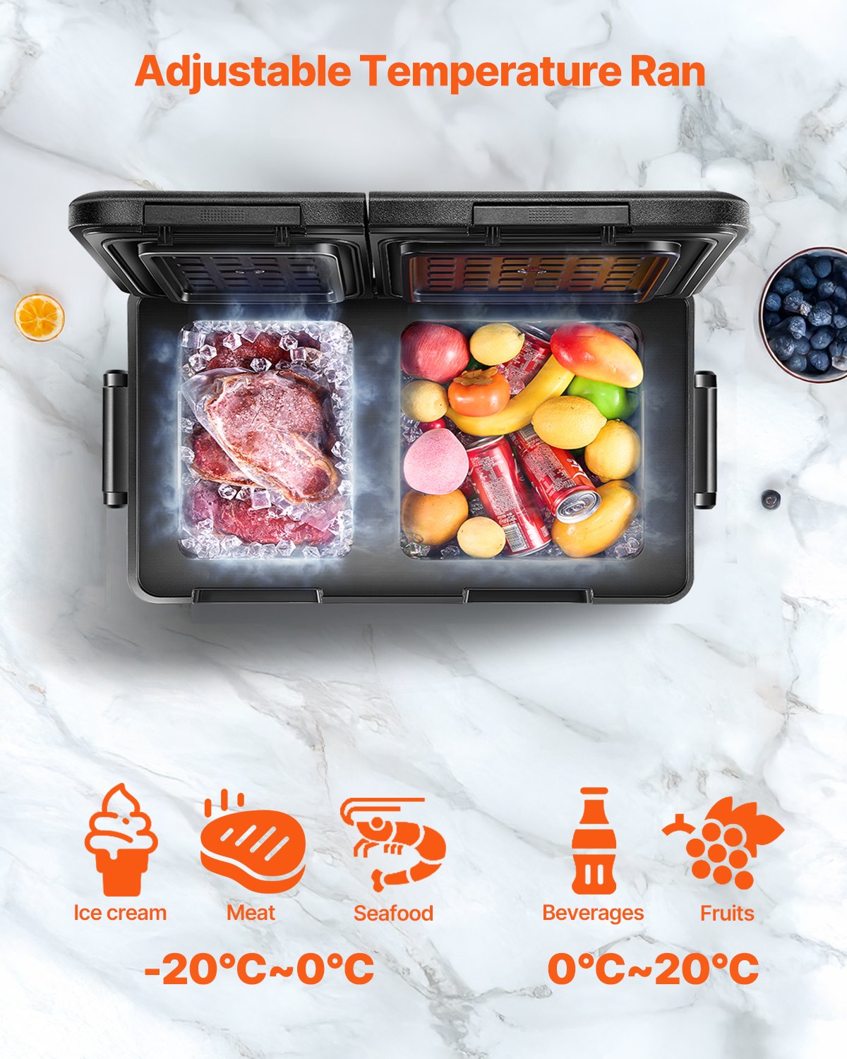 Car Refrigerator Freezer | 35L Portable Dual Zone Compressor Fridge