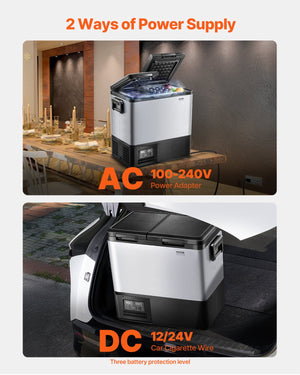 Car Refrigerator Freezer 55L | Compressor Dual Zone | Portable for Car & Home