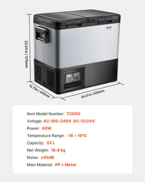 Car Refrigerator Freezer 55L | Compressor Dual Zone | Portable for Car & Home