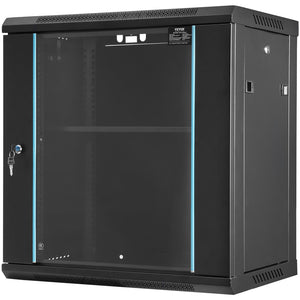 Wall Mount Server Cabinet 393.7mm Deep | Locking Glass Door | 90.72kg Capacity