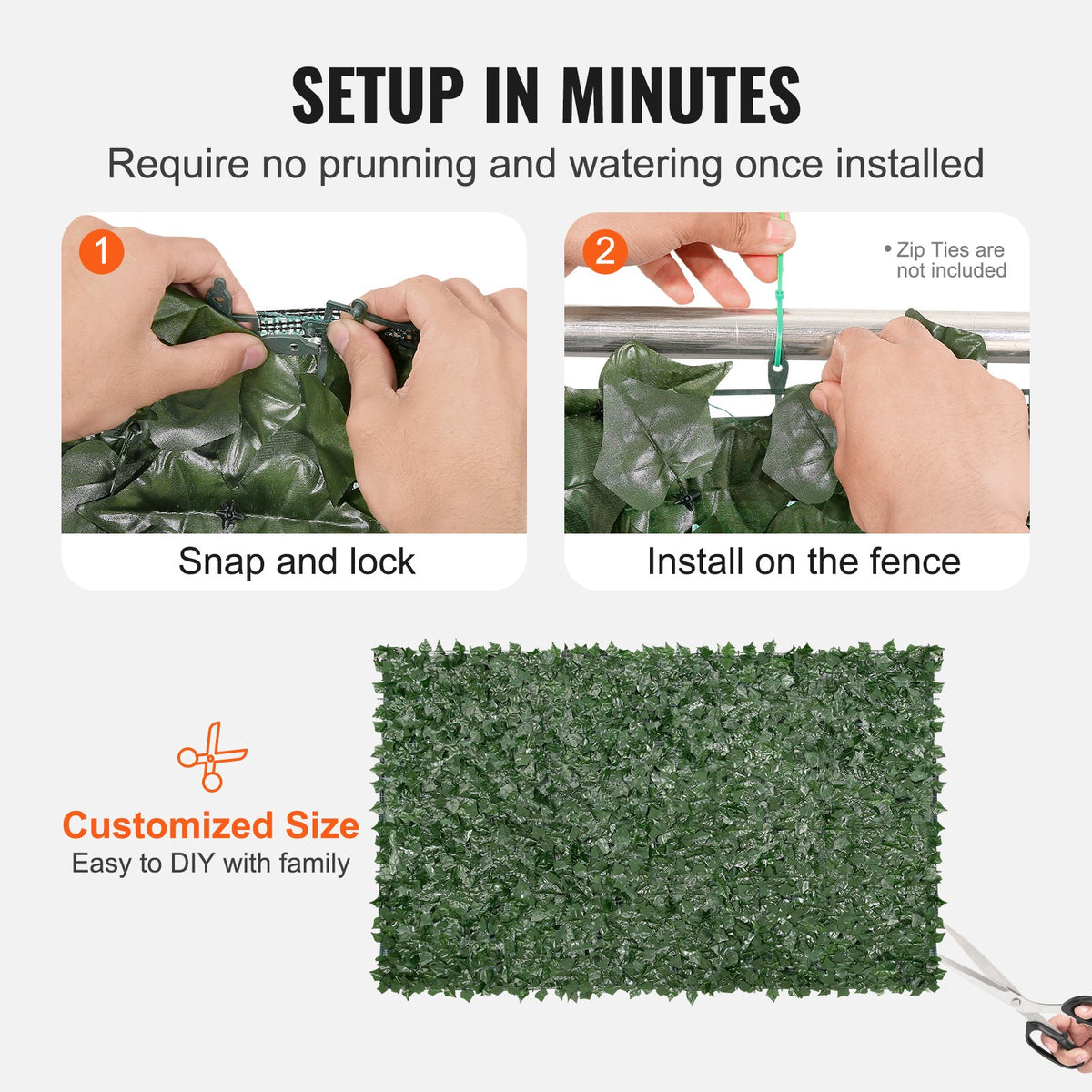 Ivy Privacy Fence 59"x98" | Artificial Green Wall Screen | Mesh Backing & Reinforced Joints | Faux Hedge Leaf Panel for Garden, Balcony & Outdoor Decor