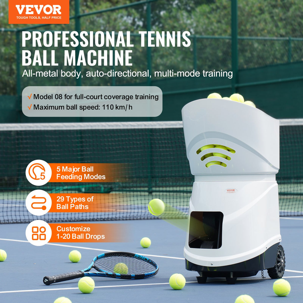 Tennis Ball Machine | Automatic Portable Ball Launcher | Training Practice