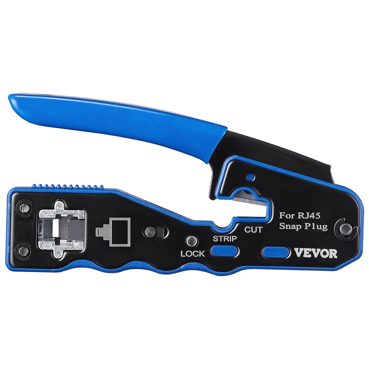 RJ45 Crimp Tool Kit | Ethernet Crimper with 20 Pass-Through Connectors | Wire Stripper & Tester Included
