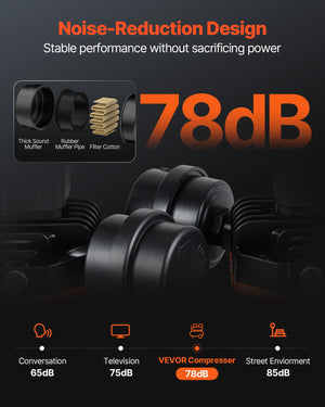 Air Compressor 75L | Compact Portable Oil-Free | 90 PSI