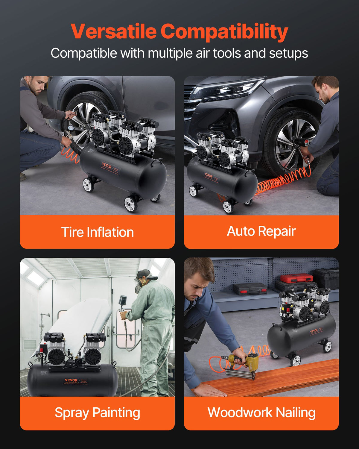 Air Compressor 75L | Compact Portable Oil-Free | 90 PSI